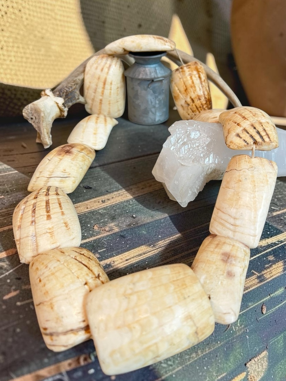 Vintage "Hippo Tooth" Genuine Shell Strand